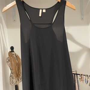 Sheer long black tank